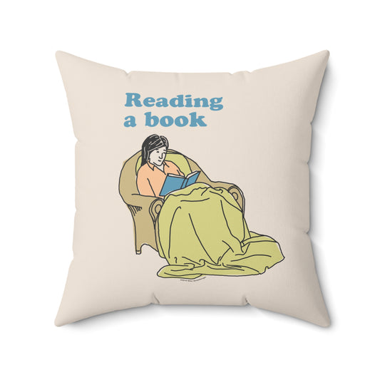 Reading A Book Throw Pillow